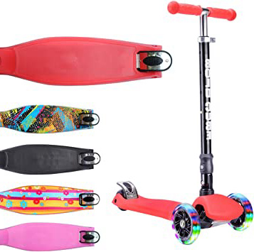 BOLDCUBE Patinete de Tres 3 Ruedas - para niños de 5+ años - Plegable - Altura Manillar y Asas Ajustables - Tres Ruedas Iluminadas LED - Incline el Volante hacia el Lado Que Desea Cruzar