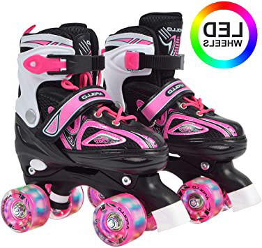 Apollo Super Quad X Pro, Patines LED para niños y Adolescentes, Ideales para Principiantes, cómodos Patines para niños y niñas
