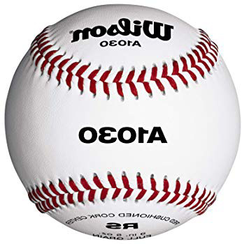 Wilson WTA1030B Pelota de béisbol A1030 Cuero con Costuras Rojas, para jóvenes y Adultos, Blanco, NS