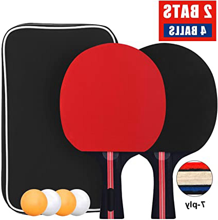 Sets de Ping Pong Pala y Pelota, Sets de Raquetas de Tenis de Mesa 2 Palas Ping Pong y 4 Pelotas Ping Pong, Set Raqueta de Ping Pong en una Bolsa de Nylon para Actividades al Aire Libre en Interiores