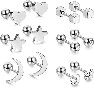 RUICHUANGS Pendientes Mujer Plata, Pendientes