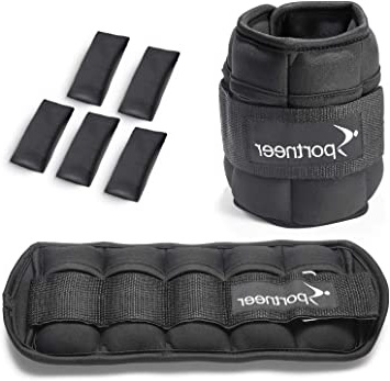 Sportneer Peso para Tobillo, Pesas Ajustables 0.45Kg - 3.15Kg (1 par) Peso Durable para Muñeca con Correa Ajustable para Ejercicio, Ejercicio, Caminar, Footing, Gimnasia, Aeróbic, Gimnasio - Negro