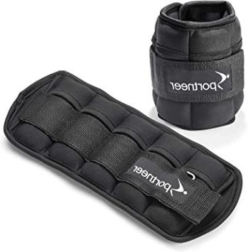 Sportneer - Juego de 2 Pesas para Tobillo y muñeca (0.97 g hasta 4.6 kg), Color Negro