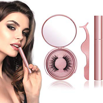 Pestañas Magneticas Delineador, 3D Pestañas Postizas Naturales Magnéticas Reutilizables, Delineador de ojos magnético con pestañas magnéticas, No se Necesita Pegamento