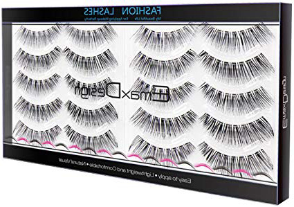 Pestañas postizas EmaxDesign ( 10 pares) , Multipack Natural 3D Pestañas Falsa - Extensiones para las pestañas Maquillaje de Moda