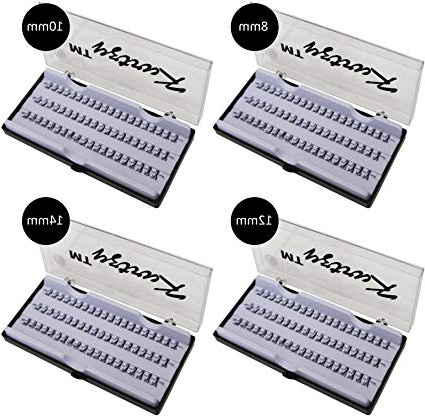 Pestañas Postizas 240 Piezas Extensiones Natural 8mm - 14mm por Kurtzy - Pack 4 Bandejas - Kit Pestañas Cortas y Largas Falsas - Dramático y Natural - Plásticos Individuales - Pegamento No Incluido