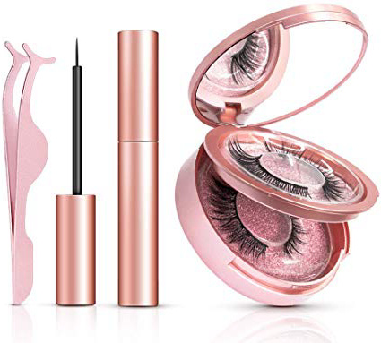Pestañas Magneticas Delineador,Pestañas Postizas Magneticas,Eroaddict Pestañas Postizas Naturales 3D Con 5 Imanes y Eyeliner Waterproof +Pinzas Kit,No se Necesita Pegamento,Reutilizables(2 pares)