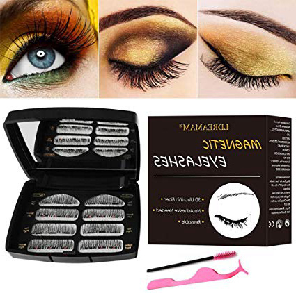 Pestañas Postizas, Pestañas Magneticas, Pestañas Ligeras Hechas a Mano Natural Pestañas Cobertura Completa Sin Pegamento, Adecuado para Trabajar/Citas/Fiesta (2 pares/8 piezas)