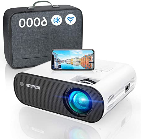 Proyector WiFi Bluetooth, 6000 Lúmenes