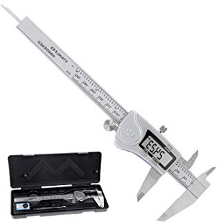 Pie de Rey Digital, Lemego Calibre Digital Profesional, Pantalla Electrónica LCD de Acero Inoxidable, Impermeable 54, 0.01mm, 150mm/6pulgadas para Medir Interior / Exterior / Altura / Profundidad