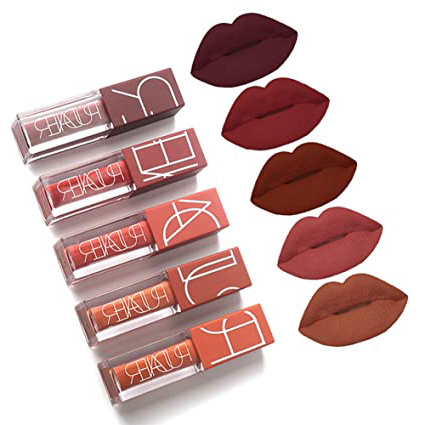 5 Colors Matte Lipstick Set, FOXTSPORT Super Stay Pintalabios Mate Larga Duracion Labial Permanente Maquillaje de Profesional para Niñas, 5pcs