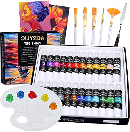 24 Tubos Pinturas Acrílicas para