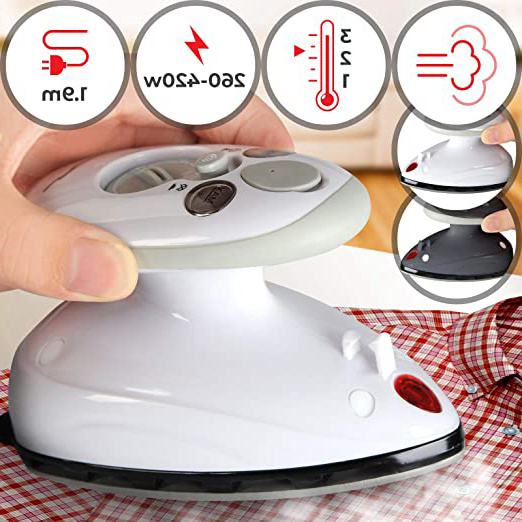 Jago Plancha de Vapor de Viaje con 3 Configuraciones de Temperatura - Calentamiento Rápido, 260-420 W, Cable 1.9 Metros, Suela Antiadherente, Color a Elegir - Hierro de Vapor Portátil (Blanco)