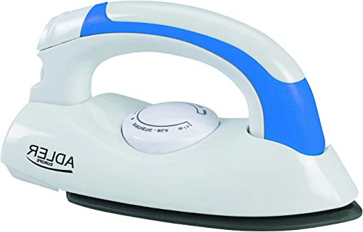 Adler AD 5015 Plancha de Viaje, 700 W, 0 Decibeles, Acero Inoxidable, Blanco/Azul