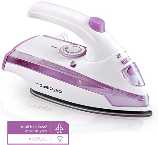 Aigostar Purpletravel 31HHM - Plancha de vapor. Doble voltaje (115V + 230 V). Diseño portátil especial para viajes. 800W, suela de teflón antiadherente, 45 ml. Color violeta. Diseño exclusivo.