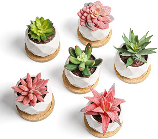6Pcs Plantas Artificiales de Maceta