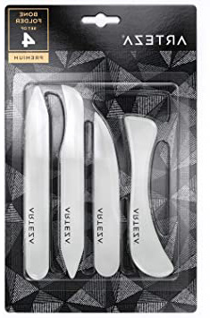 Arteza Herramientas de hueso para plegar papel | Set de 4 plegadoras de formas versátiles para artesanía con papel | Perfectas para origami y papiroflexia en general
