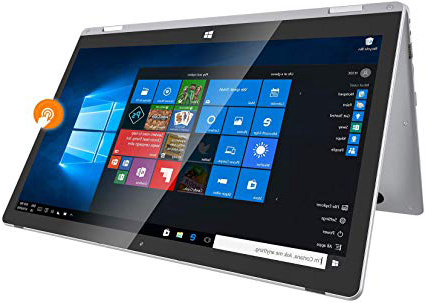 PC Convertible Ordenador Portátil 2-en-1 - Winnovo VocBook 13.3 Pulgadas 2in1 Laptop FHD Pantalla Táctil Intel Windows 10 Notebook 4GB RAM + 64GB ROM WiFi HDMI SSD (Plata)