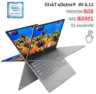 BMAX Y11 Ordenador Portatil, 2 en 1 Táctil Convertible Laptop 11.6 Pulgadas FHD 1080P Pantalla (Intel Quad Core N4120, 8GB RAM, 256GB SSD, Windows 10 Home) Cuerpo Totalmente metálico