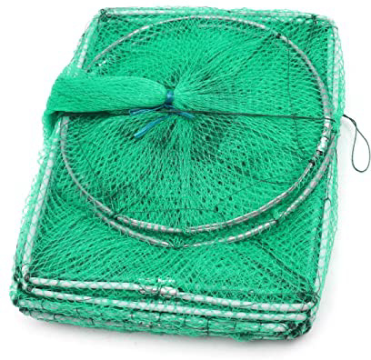 Beck Orlando 3.2m Langosta Camarones Langostino Anguila Trampa Viva Cebo Neto Pote de Pesca Tubo Largo Malla de Nylon Cangrejo Cangrejo de río Cangrejo de río
