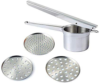 bulingbuling 1 Patata Establecer Ricer Acero Inoxidable con 3 Discos Intercambiables De Grado Alimenticio Ricer De La Trituradora De La Patata Y Heavy Duty Alimentación Presser Utensilios