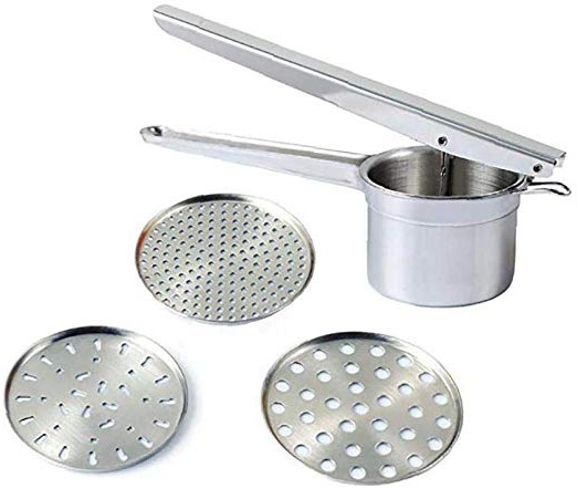 Patata 1 Juego De Acero Inoxidable De Ricer con 3 Discos Intercambiables De Grado Alimenticio Ricer Patata Y Trituradora Alimento Premium Presser para Patata Violeta Calabaza Limón Juicer De La Fruta