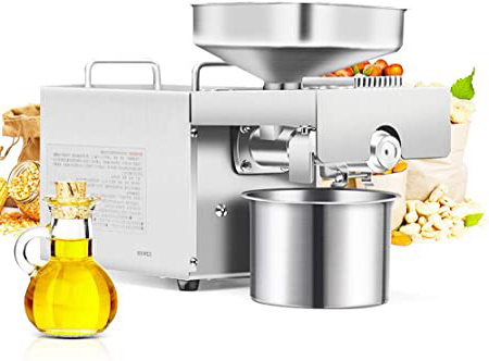CGOLDENWAL Prensa de Aceite Electrónica 1500W Acero Inoxidable Máquina de Prensa de Aceite丨Prensa Fría & Caliente丨para coco lino cáñamo kiwi lino cacahuetes丨Certificado CE 220V