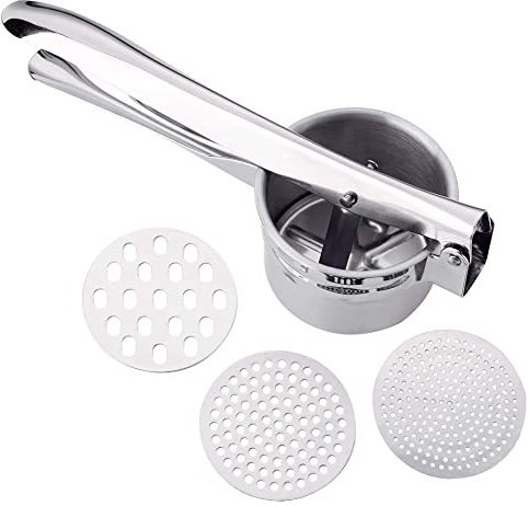 







Surplex Prensa Patatas, Machacador de Patatas Profesionales, Multifunción exprimidor de Acero Inoxidable para Triturador de Frutas, Vegetales, Ajos, con 3 Discos Intercambiables (Fino/Medio/Grueso)






