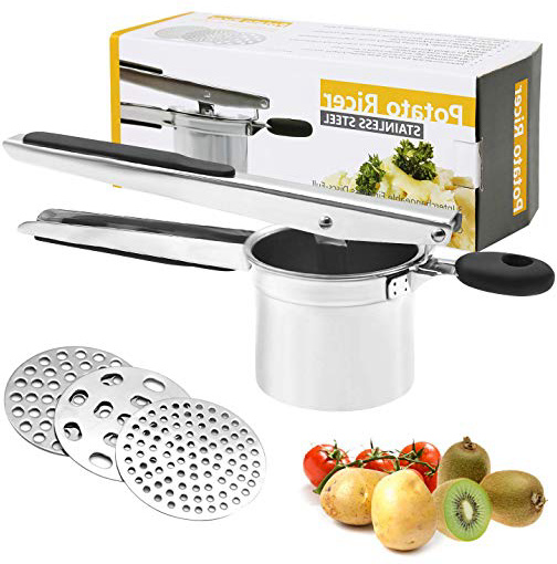 







LinStyle Prensa Patatas de Acero Inoxidable, Machacador de Patatas - Potato Ricer and Mashercon 3 Discos Intercambiables para Puré de Papas, Mermelada, Verduras y Frutas






