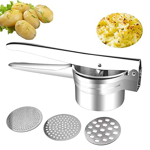 







Puré de Patatas, Heavy Class Potato Prensa Ricer Slicer para Hortalizas, Frutas, Huevos, Puré de Papas - Acero Inoxidable de Primera Calidad, 3 Discos Intercambiables






