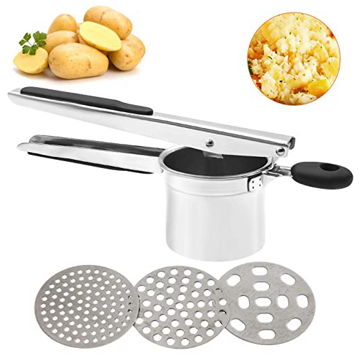 







Ballery Machacador de Patatas, Prensa Patatas para Vegetales De Frutas con 3 Discos, Stainless Steel Potato Ricer






