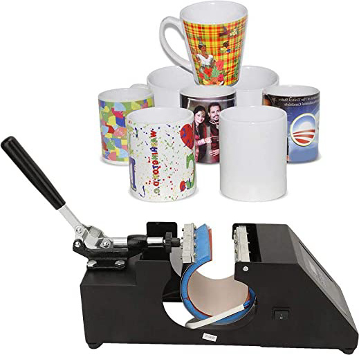 Impresora de Tazas, 11oz 0~299 ℃ 0~999s Máquina de Prensa de Calor Digital Profesional Ajustada Impresora de Sublimación de Impresión Rápida Máquina de Transferencia de Calor para Tazas de Bricola(UE)