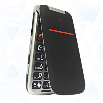 Teléfono Móvil para Personas Mayores Teclas Grandes con Tapa Pantalla de 2,4 Pulgadas Tecla de Emergencia Botón SOS Cámara Fácil de Usar para Ancianos, Artfone Flip CF241A, Negro