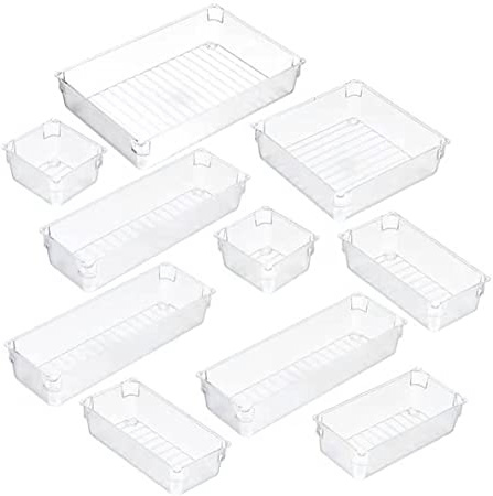 10PCS Organizadores Transparentes para Cajones,Organizador