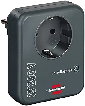 Brennenstuhl - Adaptador de Enchufe (con Adaptador de tensión 13 500 A, protección antirayos para electrodomésticos, Antracita