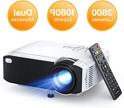 Proyector, APEMAN Mini Proyector Portátil en Casa, Soporte HD 1080P, 3800 Lúmenes, Pantalla Grande, Altavoces Duales, 50000 Horas Vida, Compatible con TV Stick, PS4 (Cable HDMI / RCA Incluido)