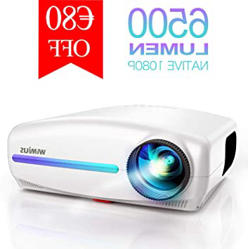 Proyector, WiMiUS 6500 Lúmenes Proyector Full HD 1920x1080P Proyector de Cine en Casa, Soporta 4K Pantalla 300" Ajuste Digital 4D de ±50° Sonido Estéreo Proyector LED 78,000H HDMI/USB/SD/GA/AV/PS4