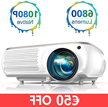 Proyector, TOPTRO 6800 Lúmenes Proyector Full HD 1920x1080P Nativo Proyectores Compatible Video 4K Sonido Dolby, Corrección Trapezoidal 4D, Zoom d'Eje X/Y 50-100%, Proyector LED para Cine en Casa