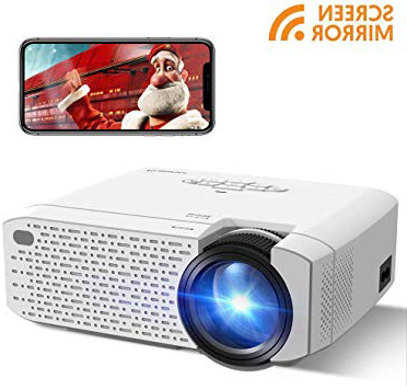 Crosstour Mini Proyector Portátil Soporte Full HD 1080P Inalámbrico Wi-Fi Vídeoproyector,Cine en Casa Compartir Pantalla,Compatible con HDMI USB SD VGA AV Android iPhone TV Box PS4