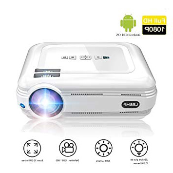 Proyector de Vídeo, LESHP LED Proyector Portátil con Sistema Android 3200 lumens Full HD 1080p proyector para Home Cinema (Altavoz Incorporado, con USB/ HDMI/ VGA/ AV, para PC Computadora Xbox)