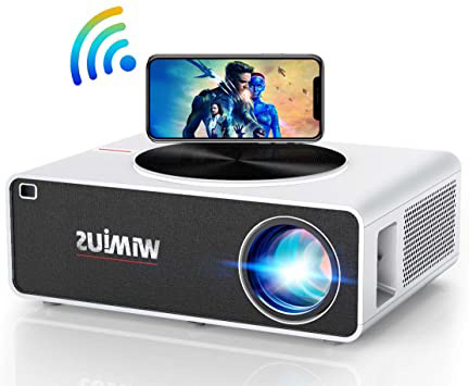 Proyector WiFi 1080P, WiMiUS 7200 Lúmenes Proyector WiFi Full HD 1920×1080P Soporta 4K Audio AC3 Proyector Cine En Casa LED 100,000 Horas para Teléfonos,iPad,Fire TV Stick,PS4,PC HDMI USB VGA AV