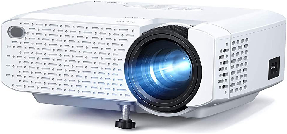 Crosstour Proyector Wi-Fi, Mini Proyector Portátil para Smartphone, Cine en Casa Inalámbrico Soporte Full HD, Pantalla Grande LED, Compatible con Android iPhone Movil iPad HDMI USB TV Stick