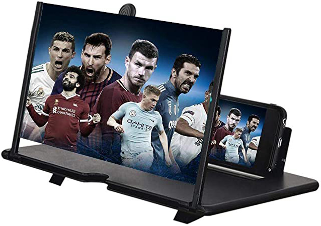 FOONEE Lupa de Pantalla para Teléfono, Espejo Fresnel Teléfono Inteligente Amplificador Pantalla, Soporte Plegable 12 Pulgadas Lupa Móvil para Todos los Smartphones, iPhone Samsung Moto LG HUAWEI