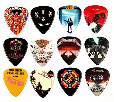 12 x famoso álbum cubrir picos de púas de guitarra Famous Album Covers