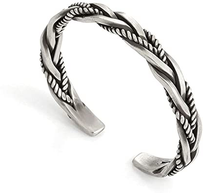 VELESAY Pulsera de Plata Trenzado