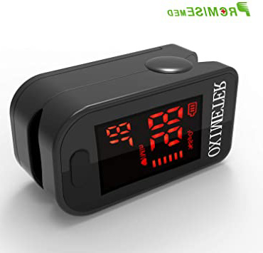 Oxímetro de sangre, Oxímetro de pulso para dedo - PRCMISEMED Pro Series F4 Oxímetro de pulso para dedo Oxímetro de oxígeno para sangre con cordón (Pantalla LED)