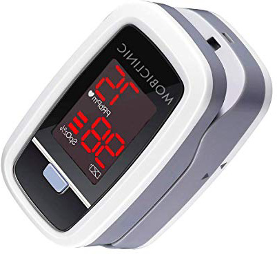 Pulsioxímetro de dedo, Pantalla OLED, Frecuencia cardiaca y gráfico de barras, PX-02, Mobiclinic
