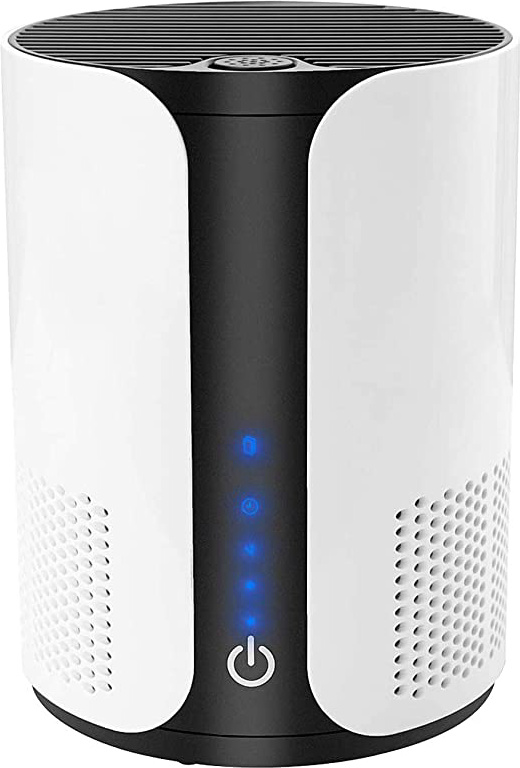 MEES Purificador de Aire Portátil con Filtro HEPA , Aire Purificador Hogar Silencioso con ion negativo 3 Niveles de Filtrado contra 99,97% de Polvos Caspa de Mascota Polen
