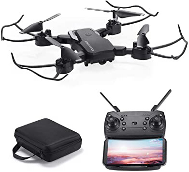 Powerextra Mini Drone con Cámara para niños y Adultos - 2 x Baterías RC Quadcopter Giroscopio de 6 Ejes con Control Remoto HD WiFi Cámara FPV 2.4 GHz Flips 3D y función de Giro de Alta Velocidad