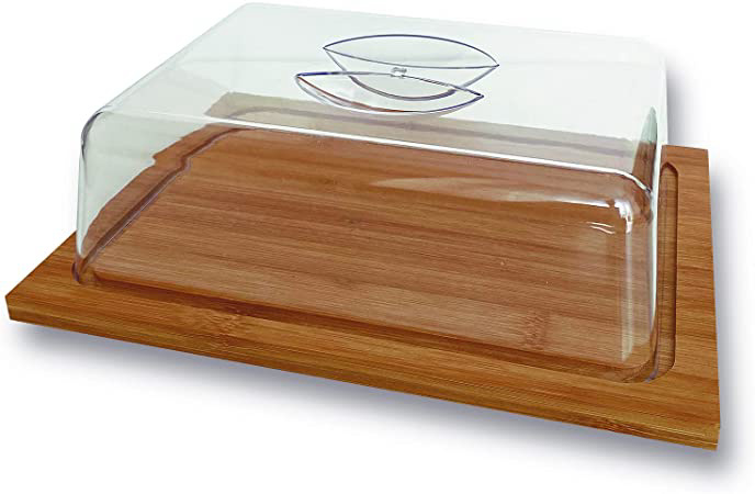 Quesera Rectangular De Bambu Con